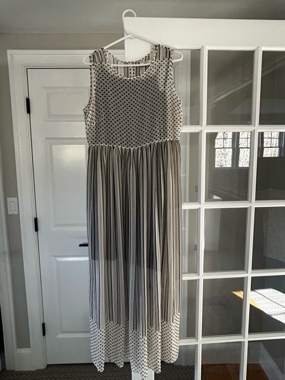 Madewell Black and White Sleeveless Maxi Dress